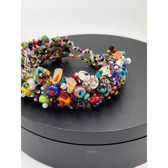 Artisan handmade Beach Ball‎ Caterpillar stones seeds crystals beads Bracelet - Picture 7 of 7